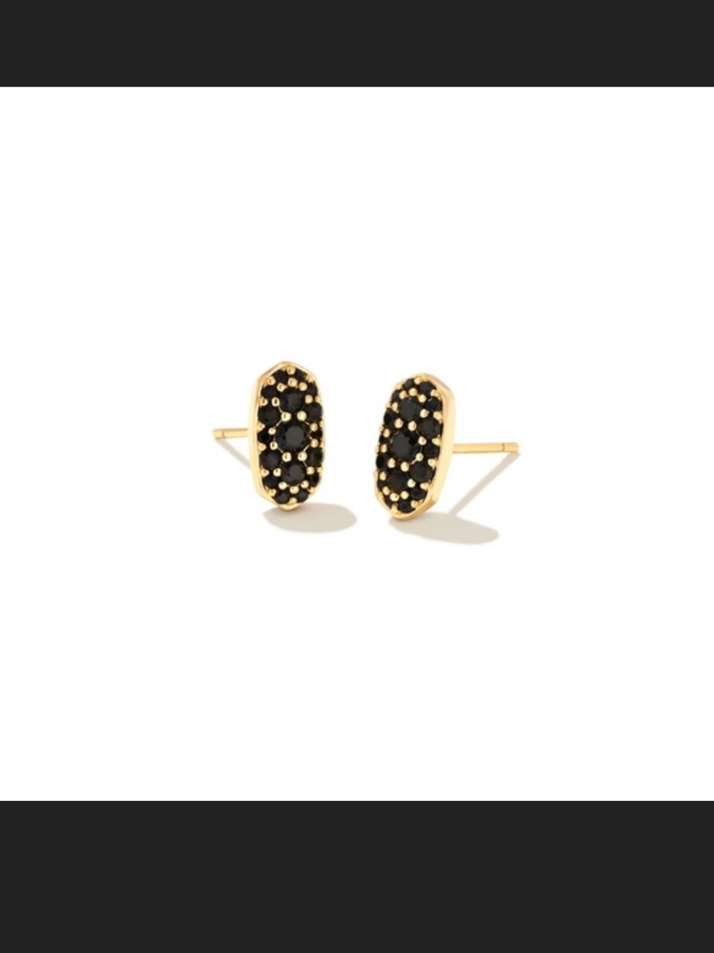 Kendra Scott Gold Plated Black Cluster Oval Stud Earrings